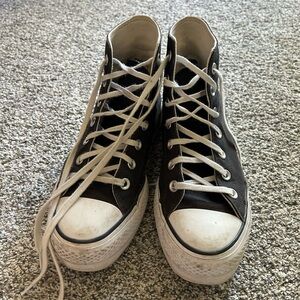 Black converse platform size 7